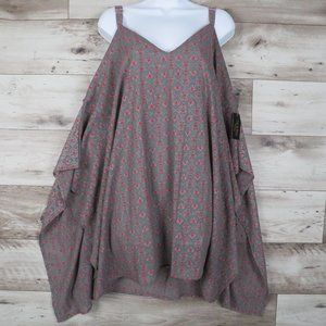 Ana & Rose*‎ Women's Spaghetti Adjustable Straps V- Neck Lined Sheer Blouse~ 1X
